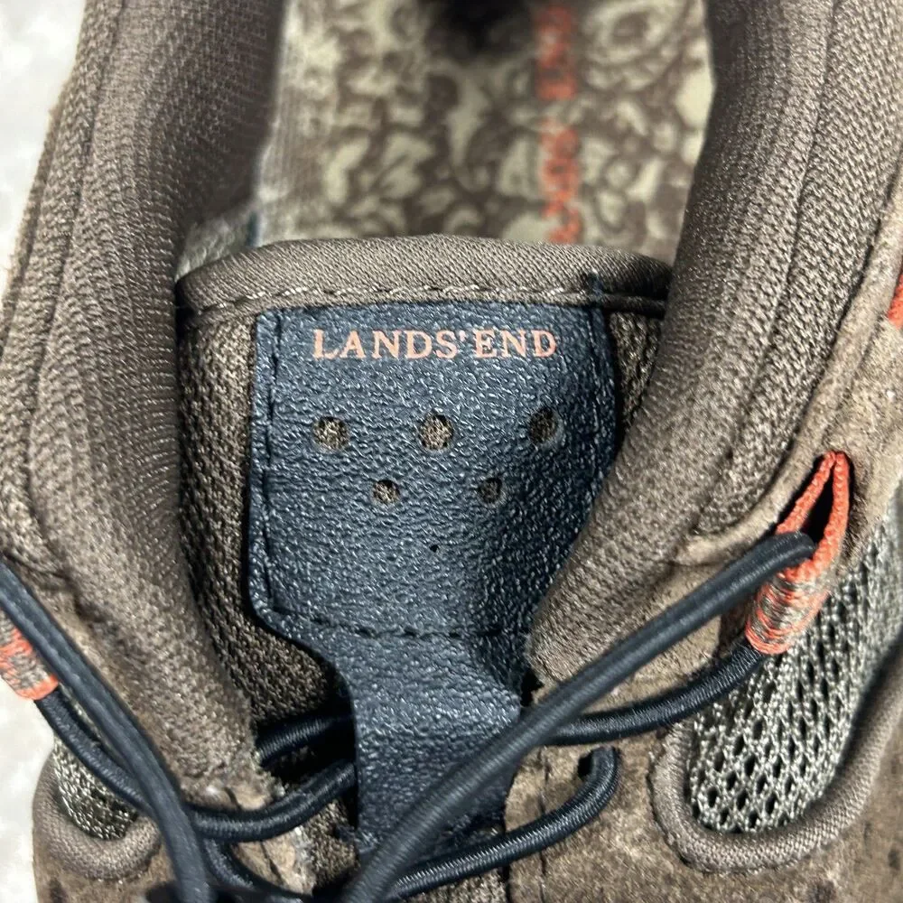 Lands End Shoes Kids Size 9 Trail Hiking Suede Mesh Outdoor Sneakers